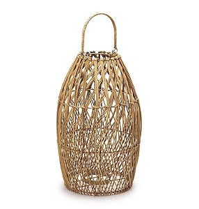 LANTERNA EM RATTAN DECORATIVA COM ALÇA