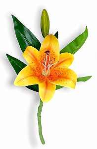 Haste Flor de Lírio Amarela Alta Qualidade 36cm