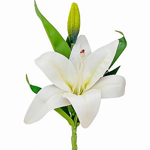 Haste Flor de Lírio Branca alta qualidade 36cm
