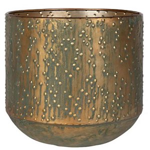 Cachepot de Metal Indiano Cobre Verde Lian P