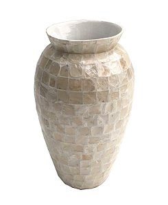 VASO EM MADREPEROLA DECORATIVO 30CM