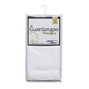 KIT GUARDANAPO C/PONTO AJOUR 100% ALGODAO BRANCO 2Pçcs