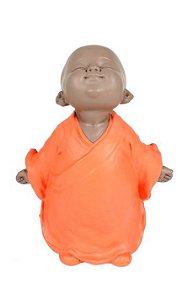 ESCULTURA MONGE FUNNY LARANJA 15CM MEDITANDO