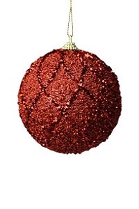 Bola Decorativa Natalina Vermelha 10cm c/3