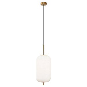 PENDENTE TRES DOURADO E BRANCO 1XE27 40W BELLA ILUMINAÇAO