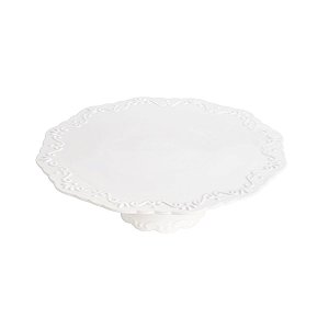 PRATO P/BOLO PORCELANA  C/PE ALTO RELEVO 30cm