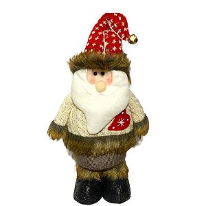 PAPAI NOEL DECOR CASACO TRICO CREME 38cm