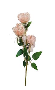 Galho Flor Tropical Romance Rose 65cm com 3 flores