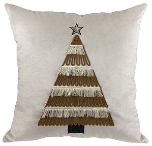 ALMOFADA VELUDO NATAL 45X45 BORDADA PINHEIRO DECORTEXTIL