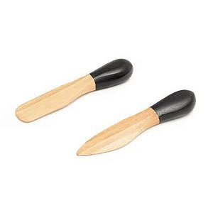 JOGO DE UTENSÍLIOS PARA ANTEPASTO DE BAMBU 2PCS PRETO OIKOS