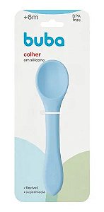 COLHER EM SILICONE AZUL BUBA