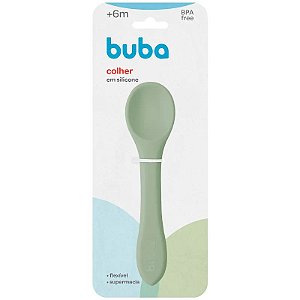 COLHER EM SILICONE VERDE BUBA