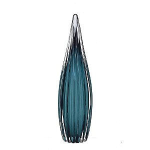 ESCULTURA GOTA DECORATIVA ESTILO MURANO AZUL 39cm