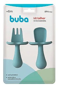 KIT TALHERES INFANTIL SILICONE - AZUL BUBA