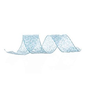 Fita Decorativa Floral Azul 6,3cmx10m