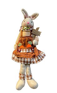 Coelha decorativa Sentada /cenouras no bolso 40cm