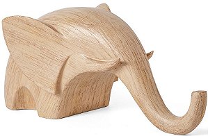 ESCULTURA ELEFANTE EM POLIRESINA MARROM 30cm MART