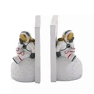 ESCULTURA SUPORTE PARA LIVRO ASTRONAUTA COLOR EM RESINA