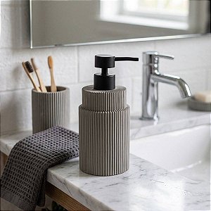PORTA-SABONETE LIQUIDO CINZA EM CIMENTO MART