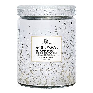 VELA POTE VIDRO G 100H TAMPA VIDRO SILVER BIRCH PEPPERCORN 510g Voluspa