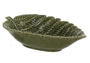 BOWL CENTRO DE MESA CERAMICA 21cm FOLHA VERDE