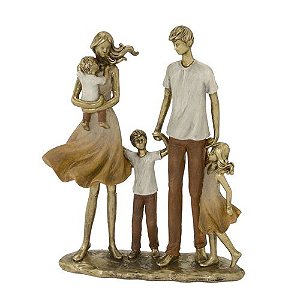 FAMILIA FAMILIA DECORATIVA COM 3 FILHOS 2 MENINOS E 1 MENINA