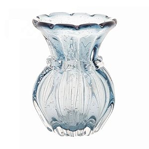 VASO DE VIDRO MURANO ITALY AZUL WOLFF 9,5cm x 14cm