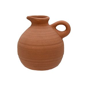 VASO DECORATIVO EM CERAMICA JARRO BOJUDO TERRACOTA  12cm