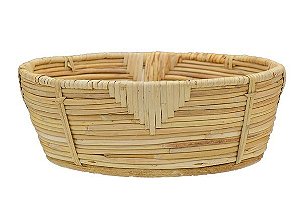 CESTO CENTRO DE MESA DECORATIVO EM RATTAN 30cm