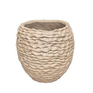 VASO DE CERAMICA MARROM COM TEXTURAS 27cm