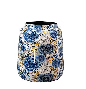 VASO DECORATIVO EM METAL LAMMIE DUTCH BLUE 24cm