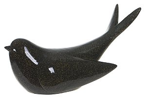 ESCULTURA DECOR POLIRESINA PASSARO PRETO 11,5X23X8,4cm