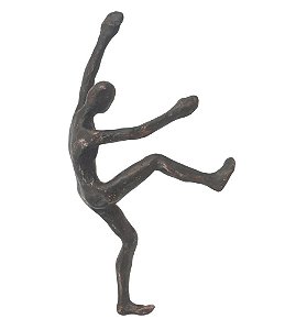 ESCULTURA DE PAREDE POLIRESINA HOMEM PRETO BRONZE 28cm