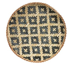 CESTA DECOR ARTESANAL BAMBOO (PRETO) 45cm HAND MADE