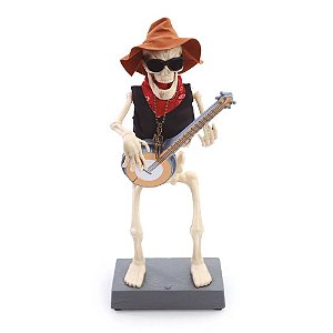 BONECO CAVEIRA JIMI 35CM HALLOWEEN