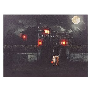 QUADRO DECORATIVO ILUMINADO CASA DA BRUXA HALLOWEEN