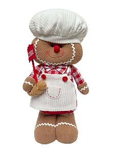 Boneco Natalino cozinheiro Gingerbread 40cm