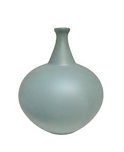 VASO LISO BOJUDO VERDE EM CERAMICA 19,5cm