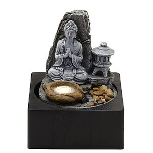 FONTE DE AGUA DECORATIVA COM BUDA 110V E LUZ DE LED