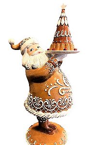 PAPAI NOEL CONFEITEIRO GINGERBREAD EM RESINA