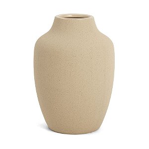 VASO EM CERAMICA BEGE RUSTICO 25,5cm