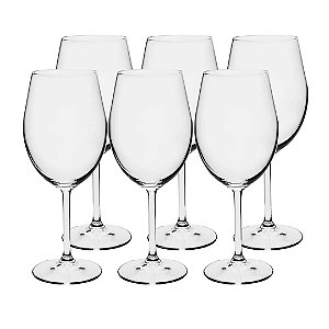 Jogo de 6 Taças Cristal Vinho Branco Gastro Bohemia 350ml