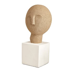 ESCULTURA FACE EM POLIRESINA COM BASE BRANCA MART