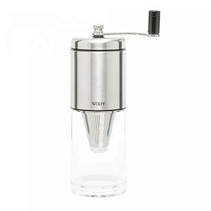 MOEDOR DE CAFE DE ACO INOX MANUAL COM FILTRO WOLFF