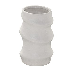 VASO MINIMALISTA EM CERÂMICA AREIA OFF WHITE 19cm