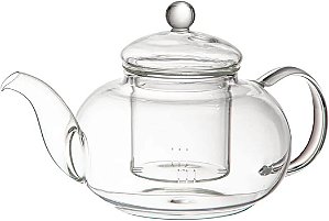 CHALEIRA DE VIDRO BOROSILICATO COM INFUSOR LUCERNA 600ML