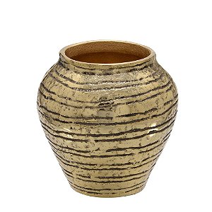 VASO DECORATIVO EM ALUMINIO NA COR DOURADO 16cm