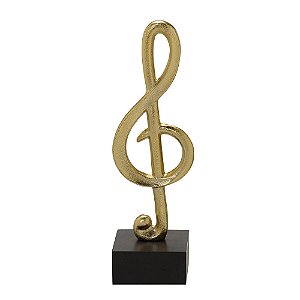 ESCULTURA NOTA MUSICAL SOL DECOR EM MDF E METAL 35cm