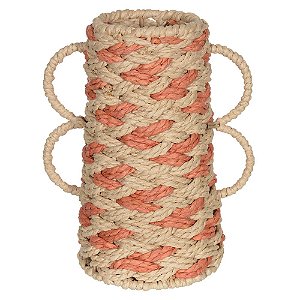 Vaso decor terra cota e beje rustico 20cm