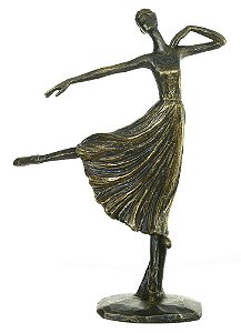 ESCULTURA DECOR BAILARINA (BRONZE) 29cm POLIRESINA